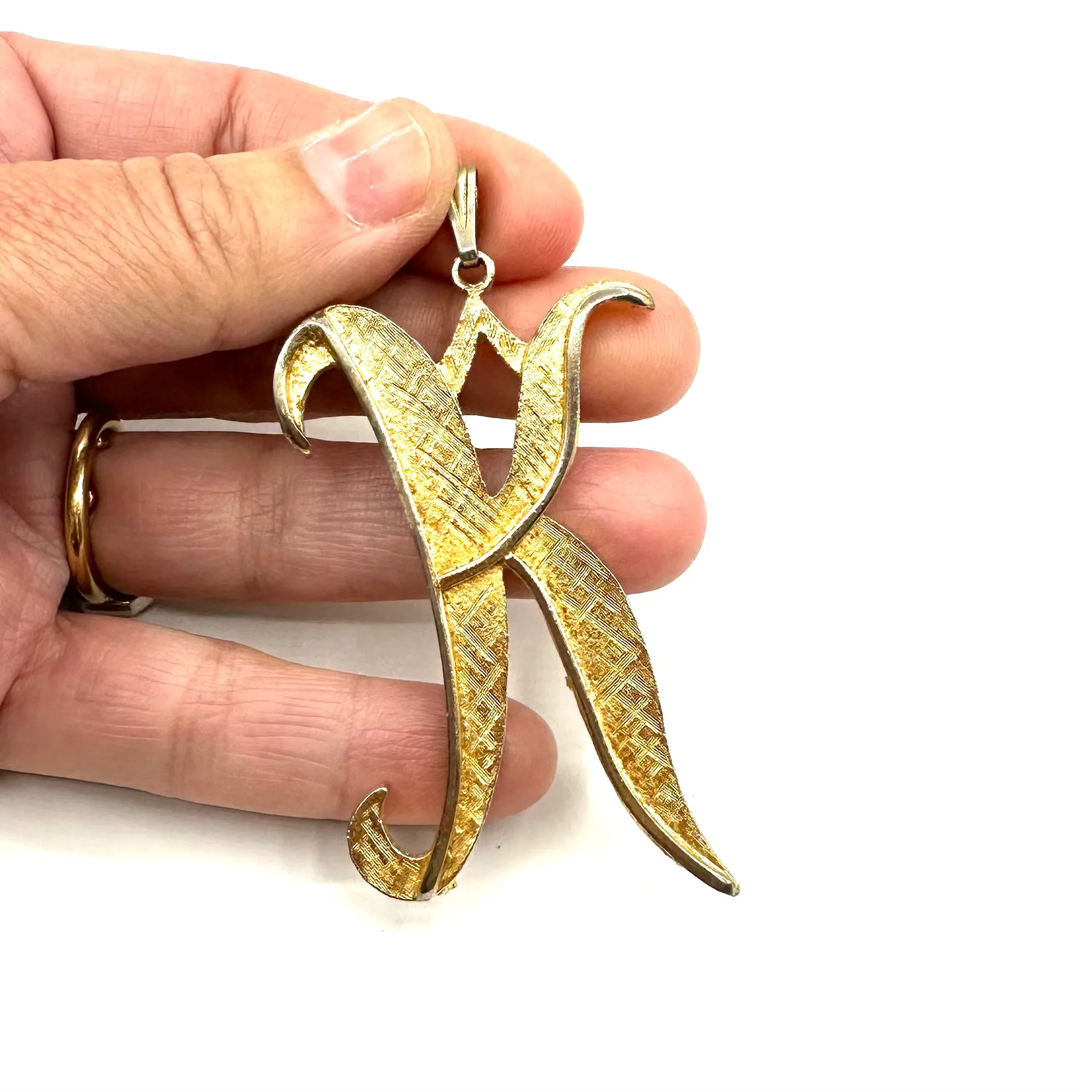 Vintage Big Letter K Pendant