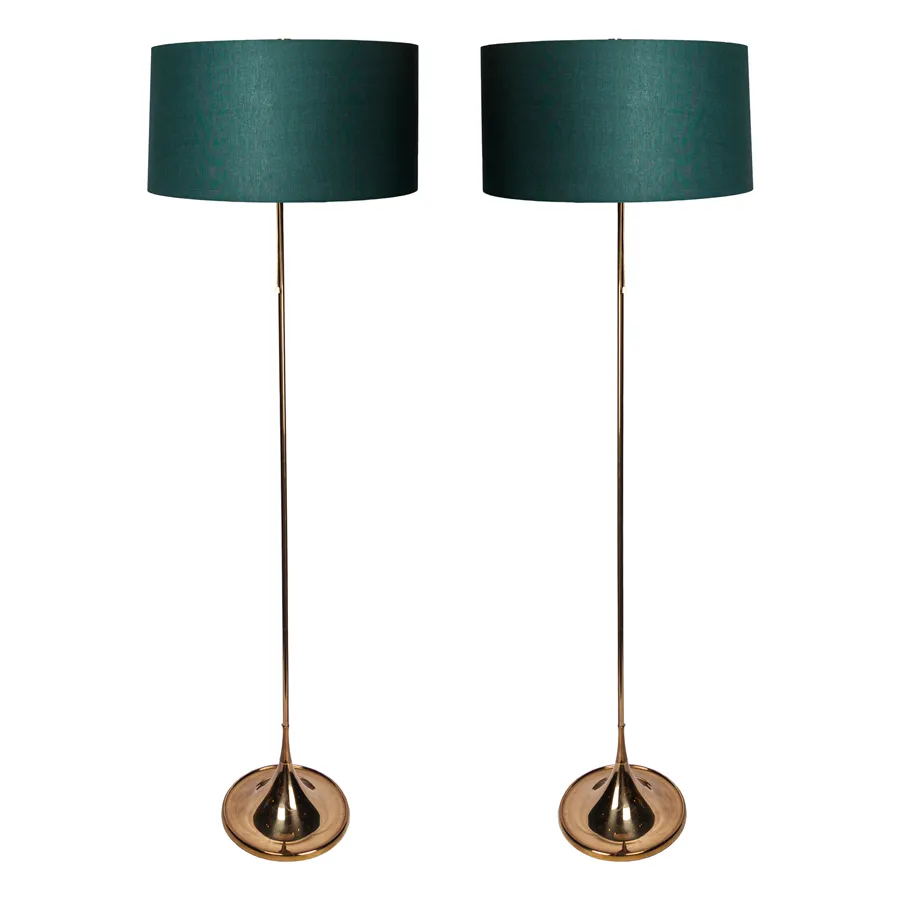 Vintage Brass Floor Lamps of Bergbom 1960s