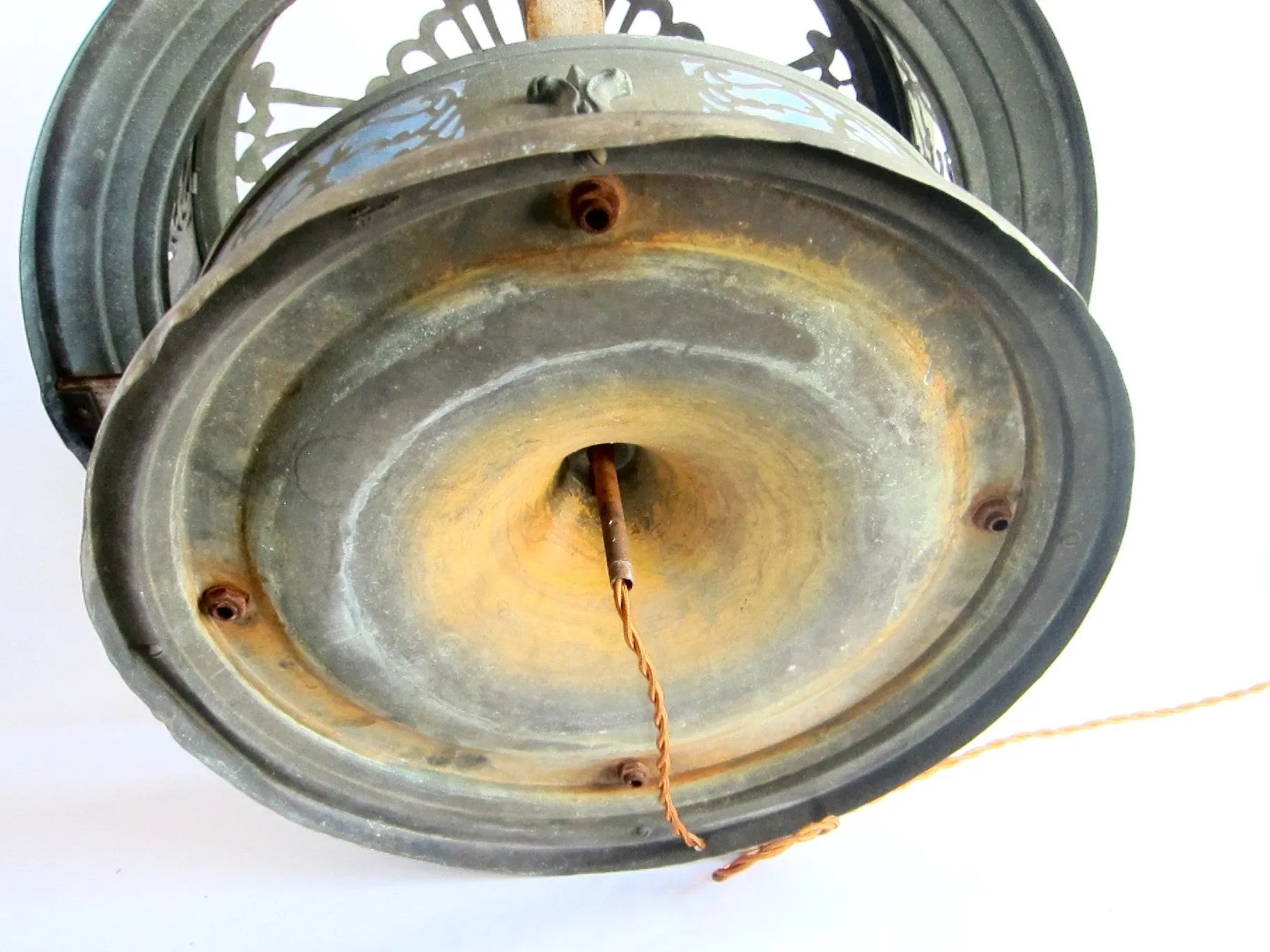 Vintage Brass Round Ceiling Chandelier