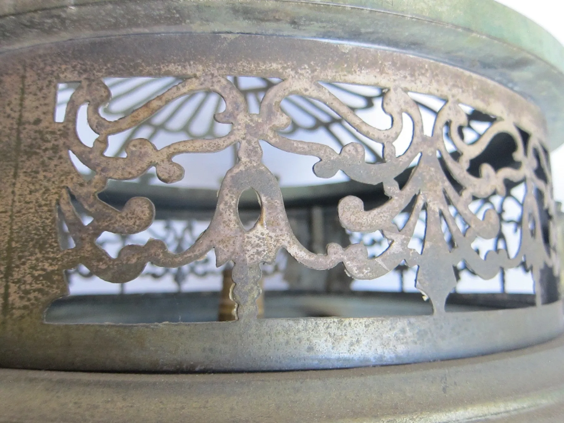 Vintage Brass Round Ceiling Chandelier