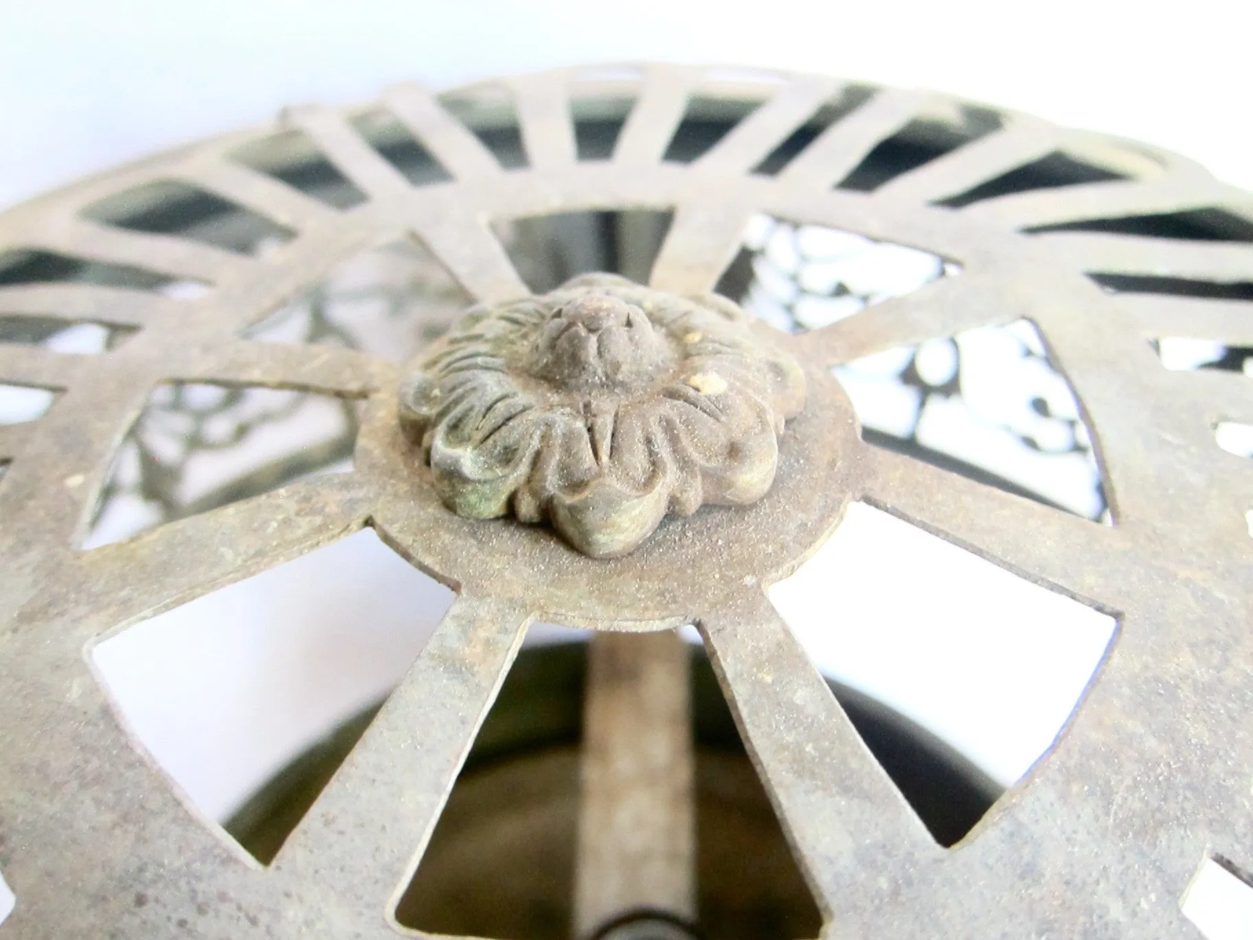 Vintage Brass Round Ceiling Chandelier