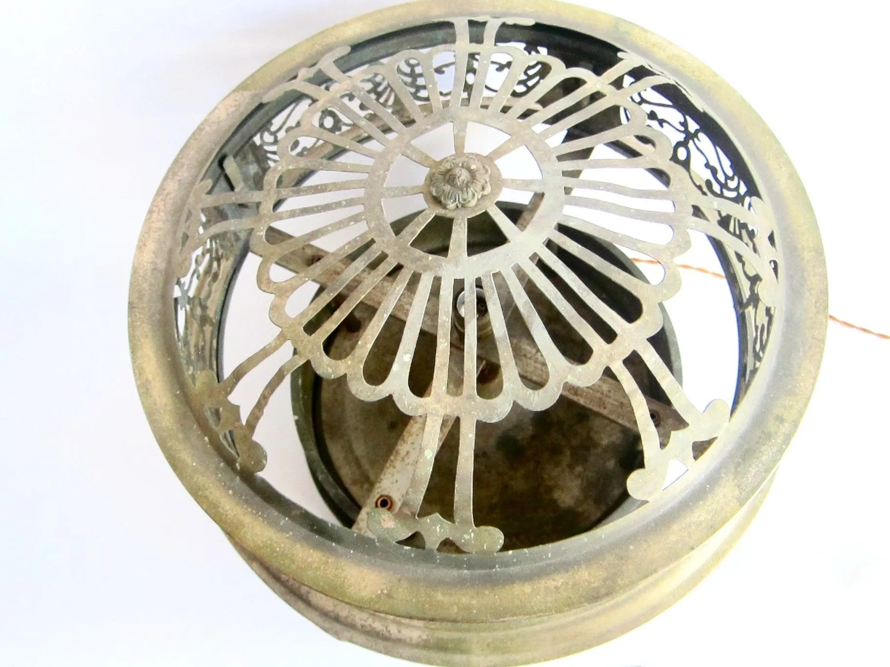 Vintage Brass Round Ceiling Chandelier