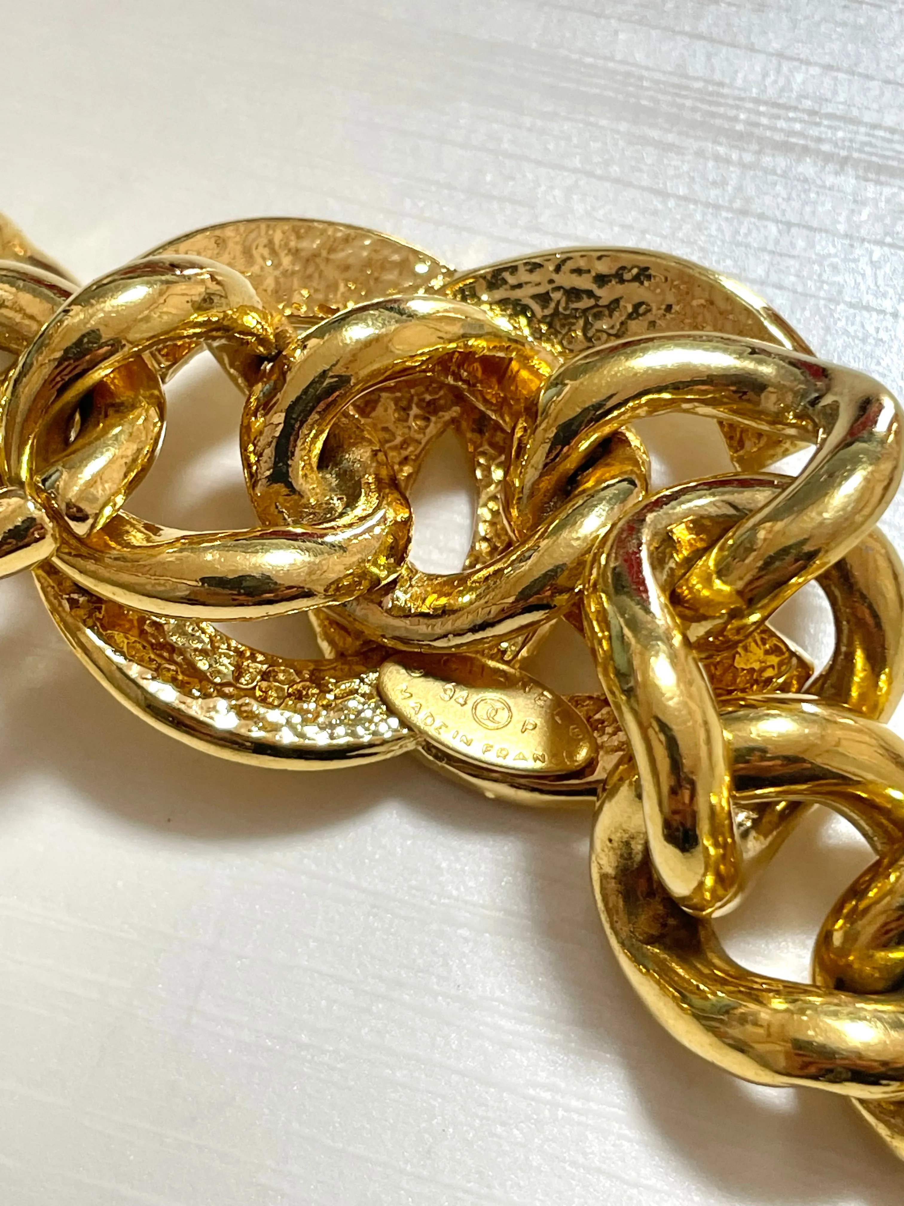 Vintage Chanel chain bracelet with large CC mark. Must have gorgeous jewelry. 061217ac4