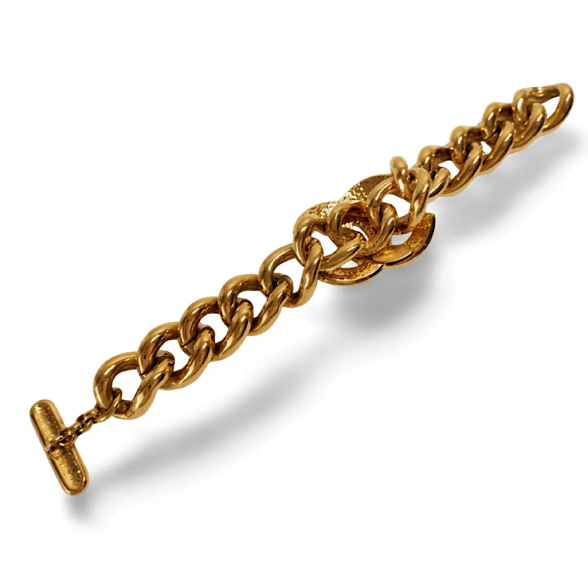 Vintage Chanel chain bracelet with large CC mark. Must have gorgeous jewelry. 061217ac4