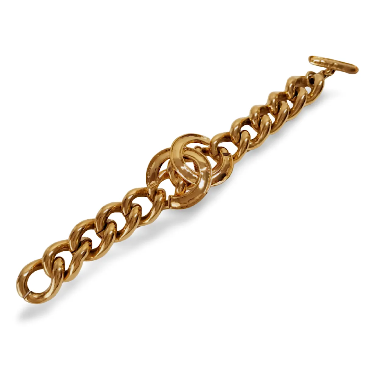 Vintage Chanel chain bracelet with large CC mark. Must have gorgeous jewelry. 061217ac4