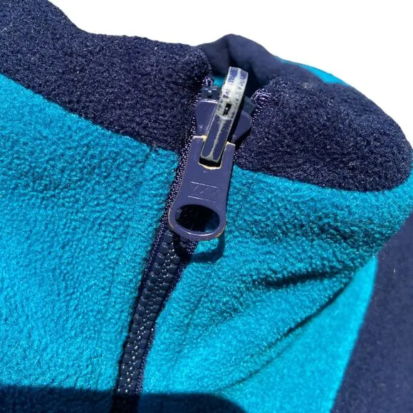 Vintage Columbia Fleece Blue Real Drawstring Waist Full-Zip Sweater Jacket L
