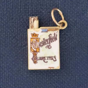 Vintage Enamel Chesterfield Cigarette Box Charm