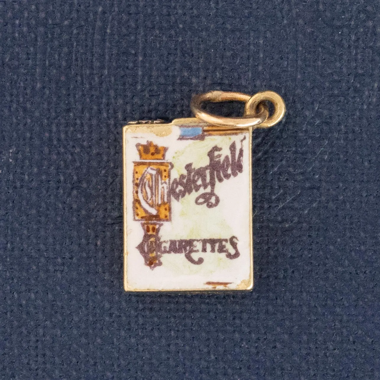 Vintage Enamel Chesterfield Cigarette Box Charm