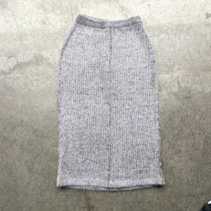Vintage Eric Gregory Knits hand knit skirt 70s cozy winter silk, rabbit fur - S