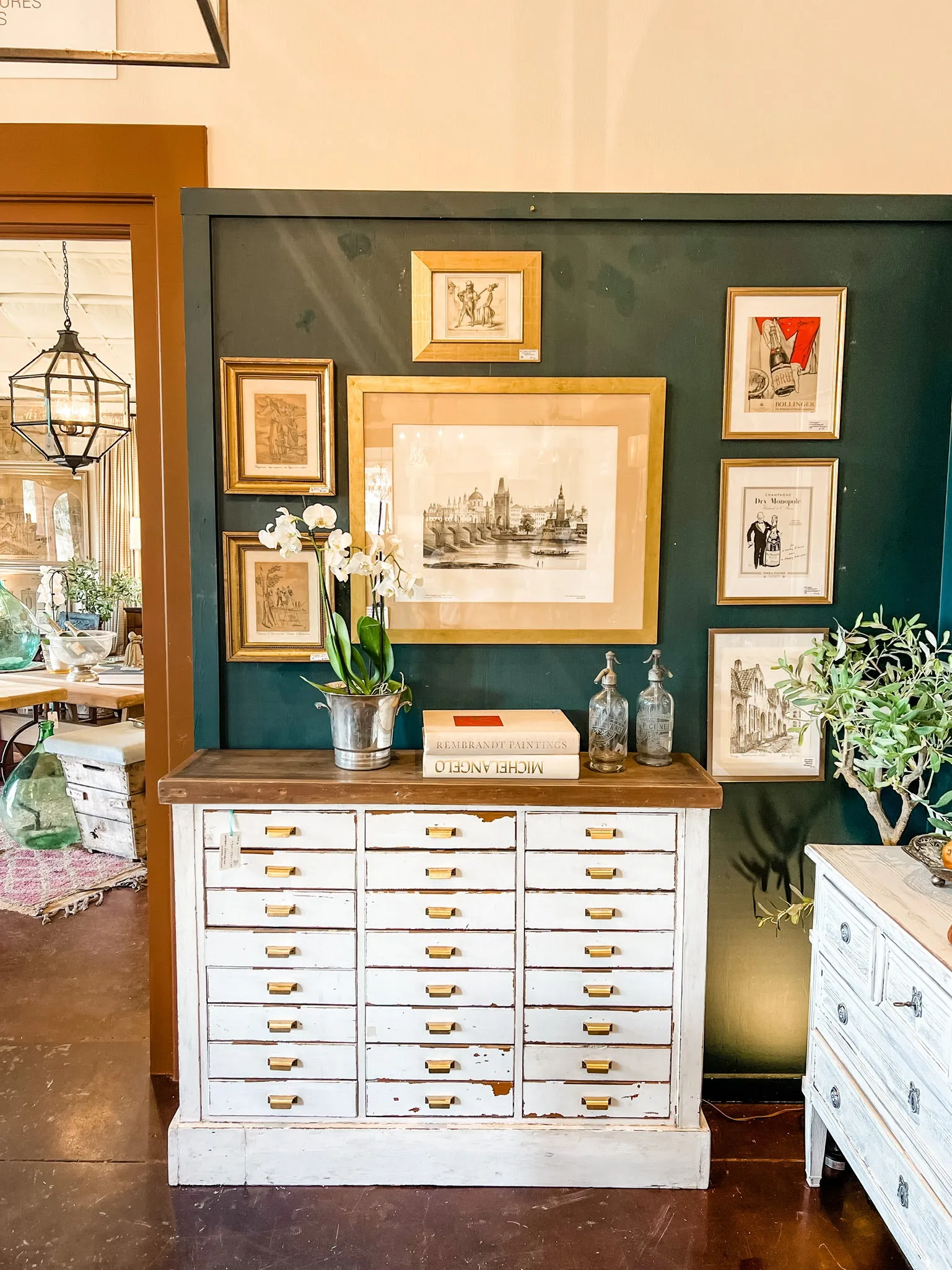 Vintage French Apothecary Console Cabinet
