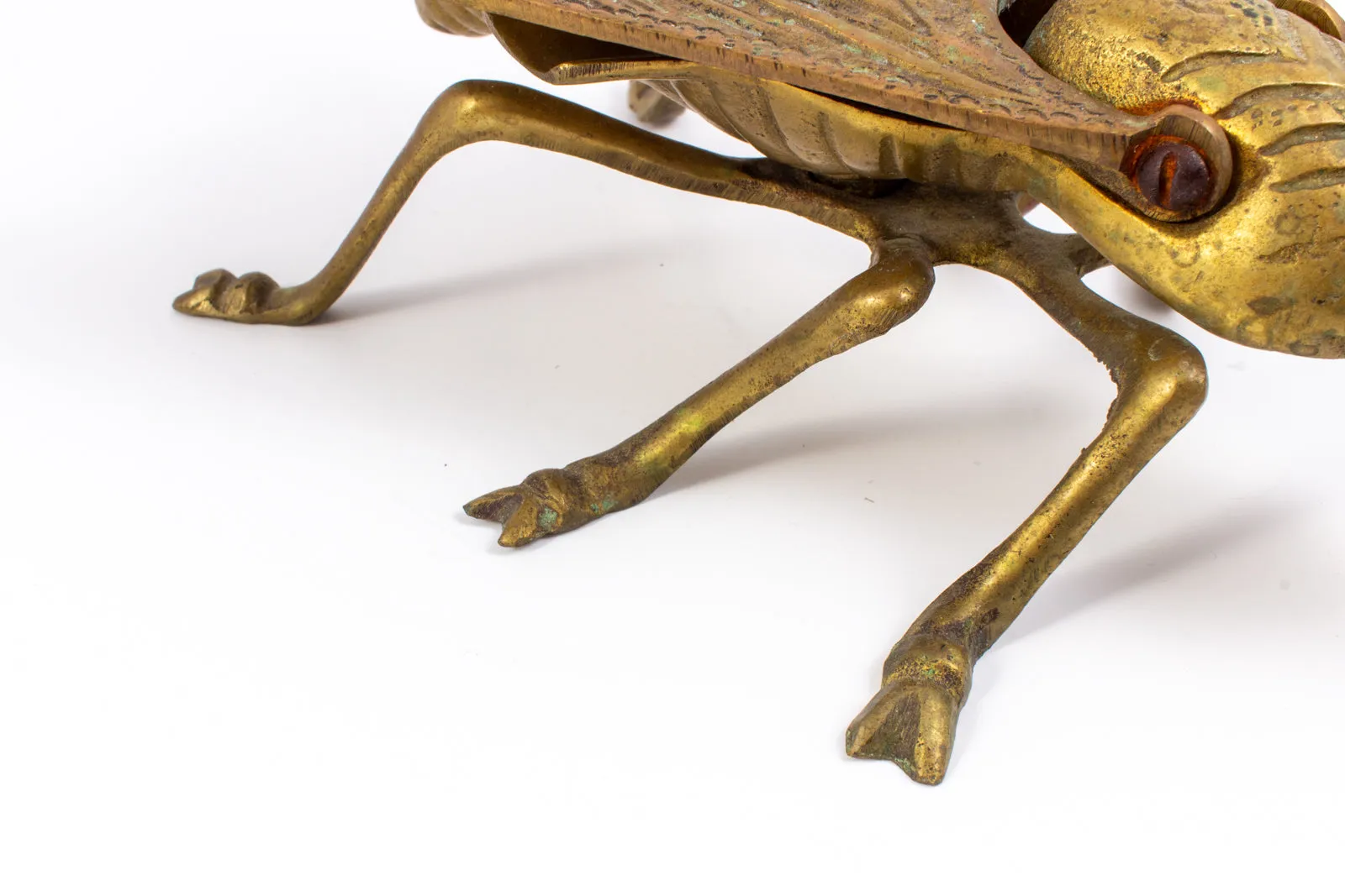 Vintage French Brass Jeweled Insect Box