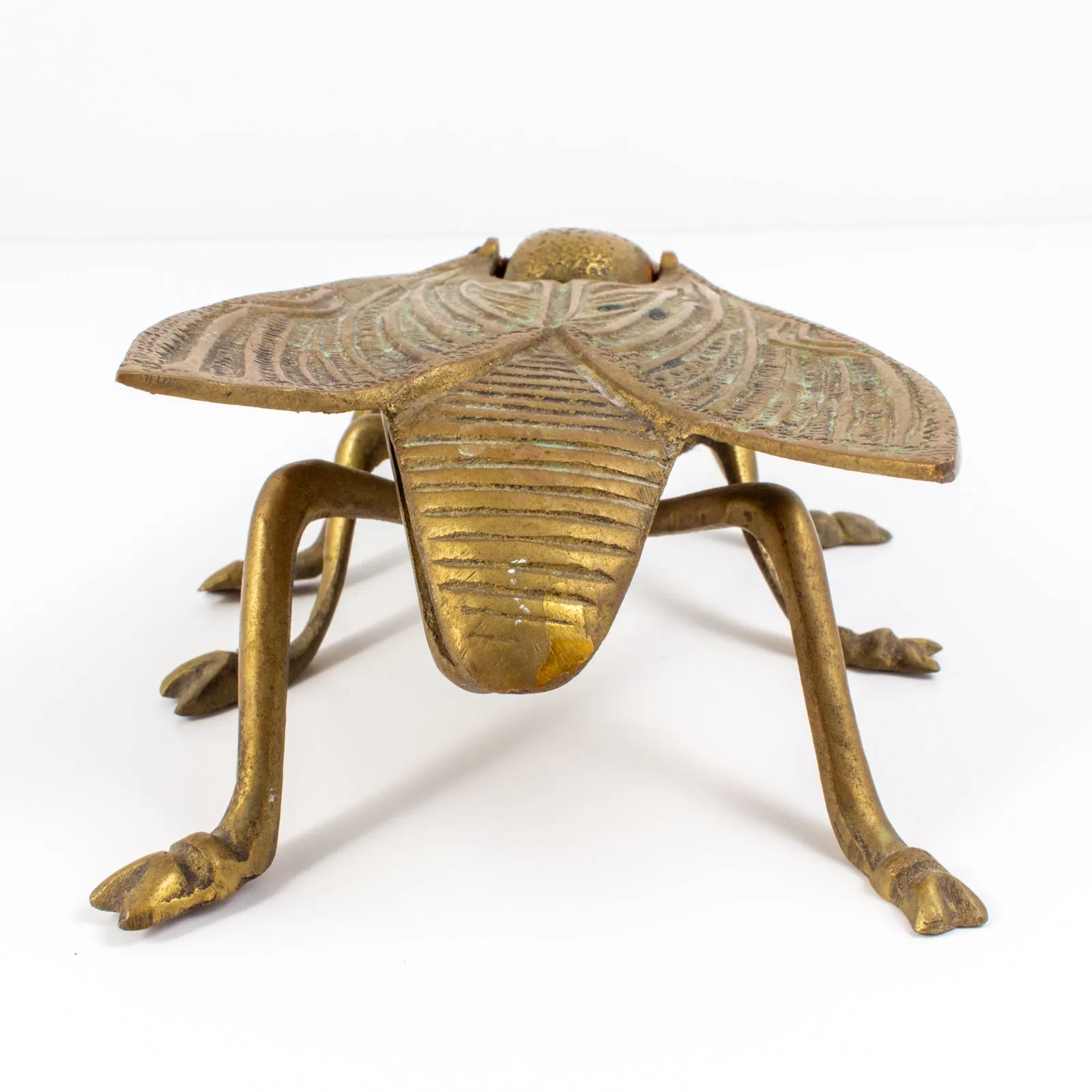 Vintage French Brass Jeweled Insect Box