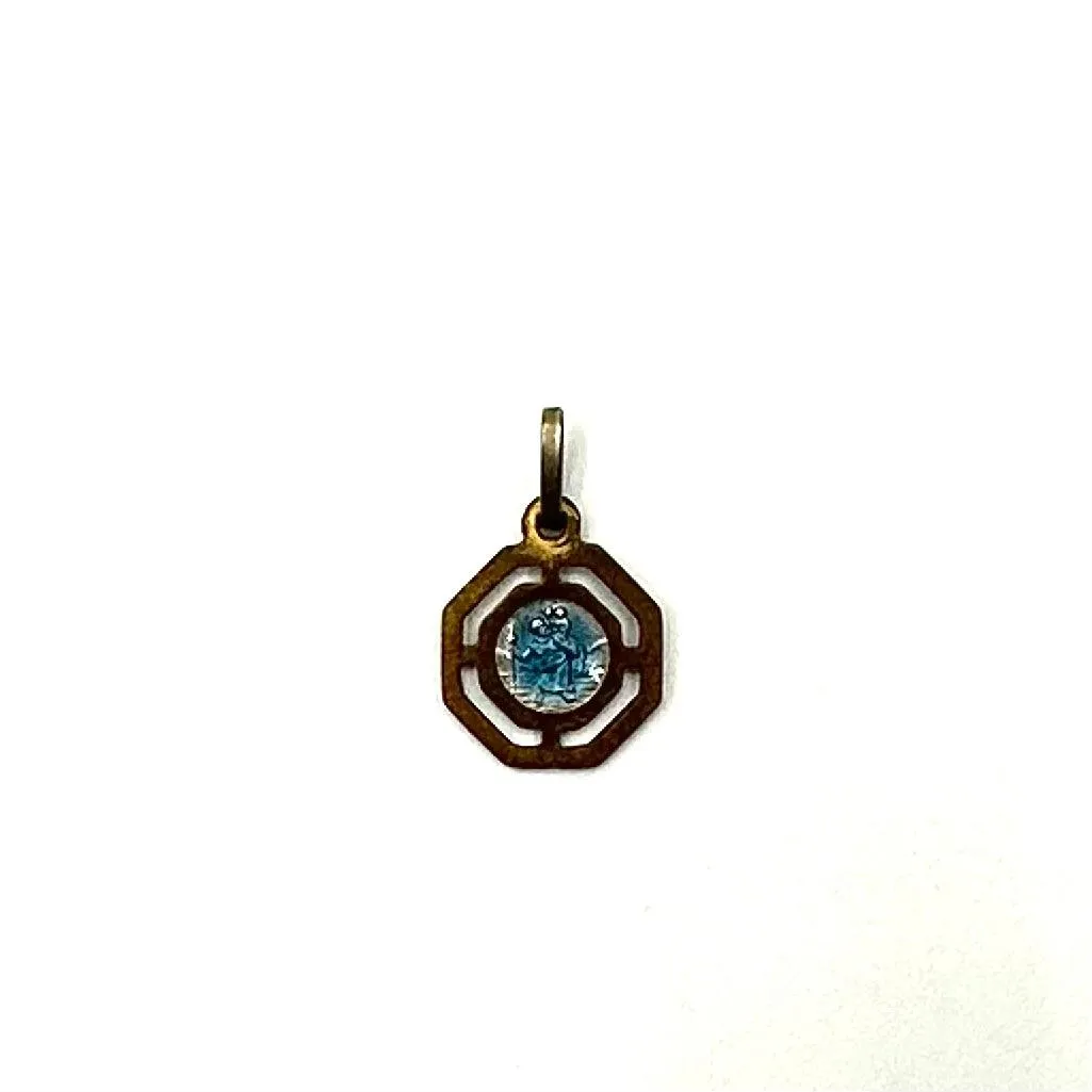 Vintage French Enameled Religious Medal