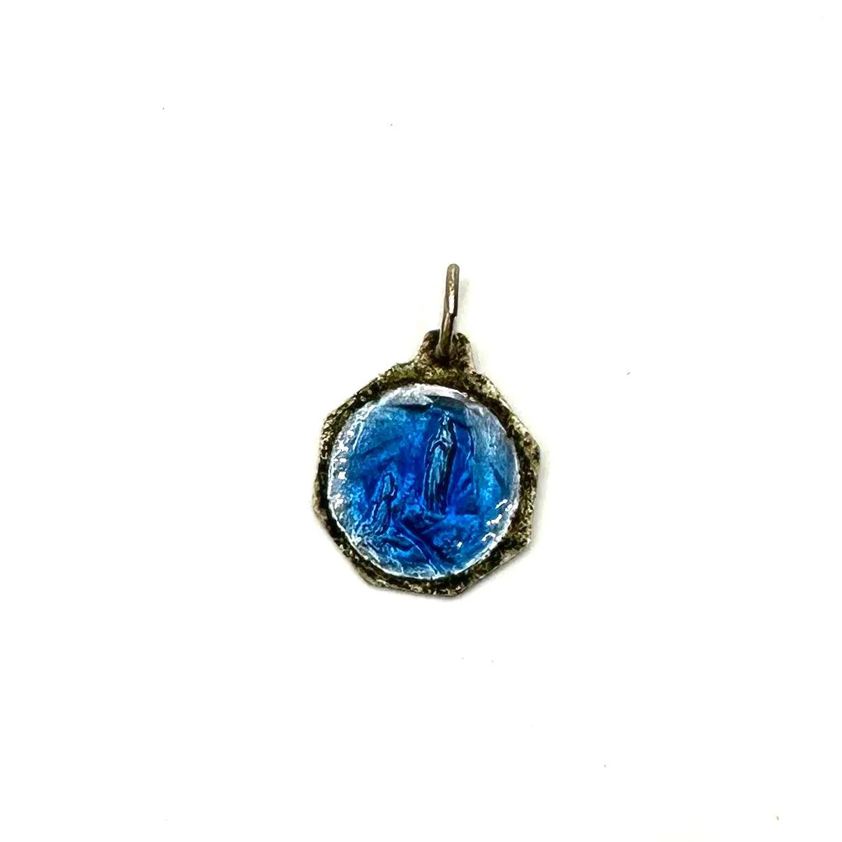 Vintage French Enameled Religious Medal