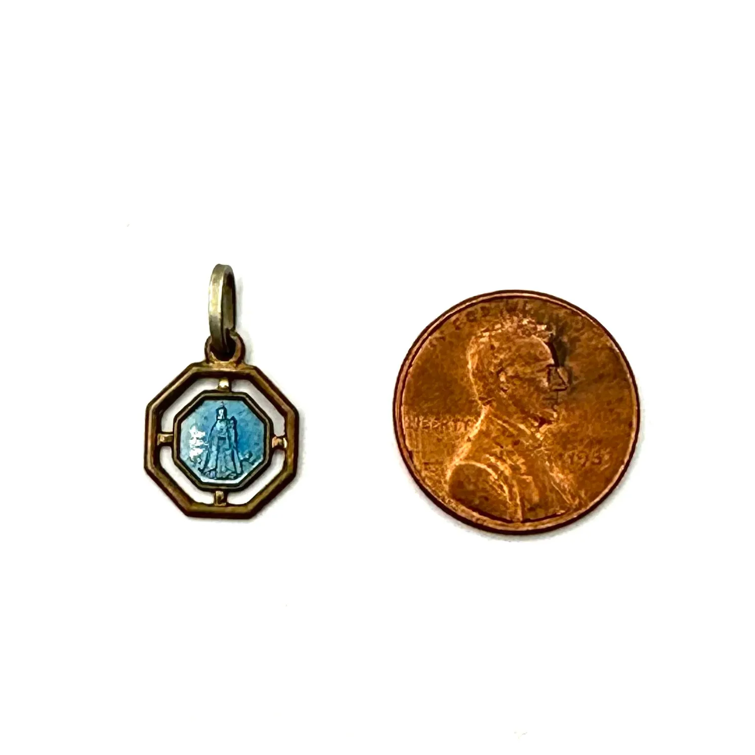 Vintage French Enameled Religious Medal