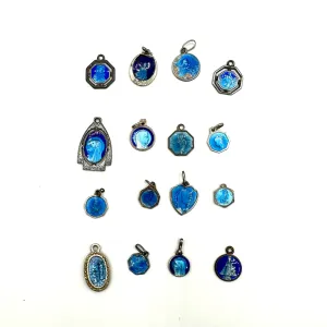 Vintage French Enameled Religious Medals