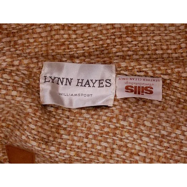 Vintage Ladies Coat Tweed & Leather Great Pockets Bonnie Cashin 1970s