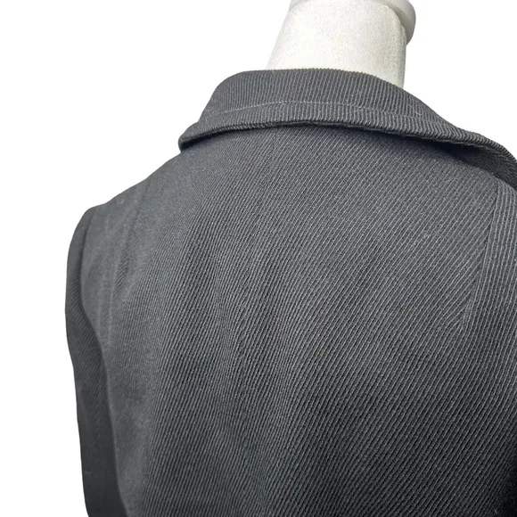 Vintage Lilli Ann 1960s Black Wool Blend Belted Jacket Coat