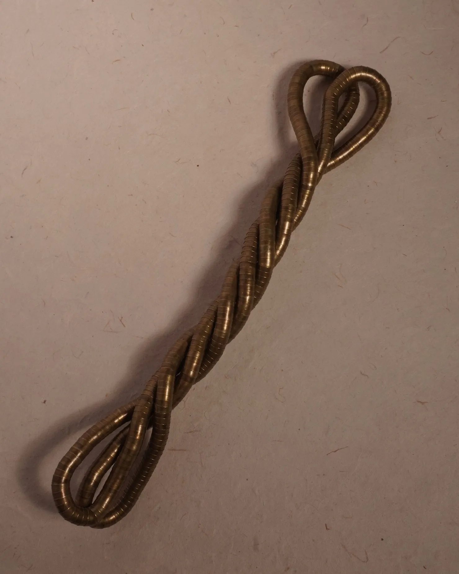 Vintage Malleable Brutalist Necklace (Brass/Thin)