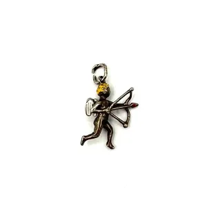 Vintage Painted Silver Cupid