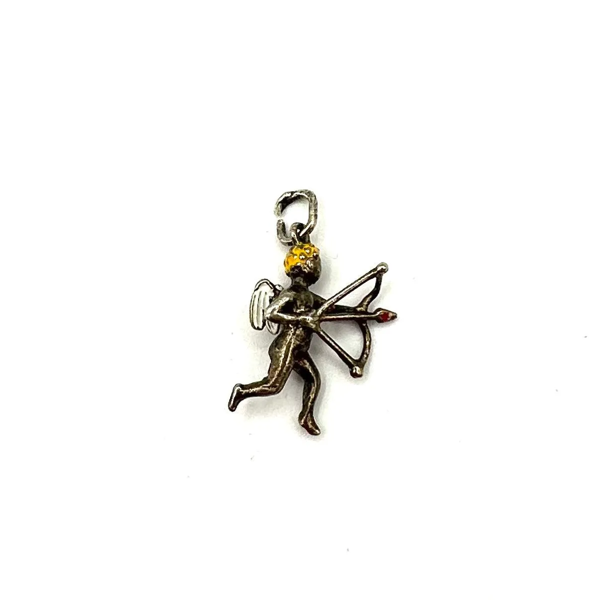 Vintage Painted Silver Cupid