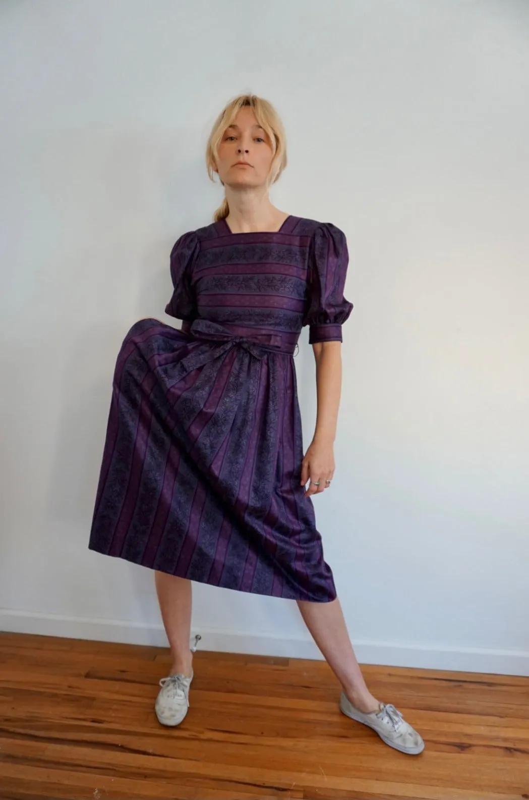Vintage Puff-Sleeve Dress