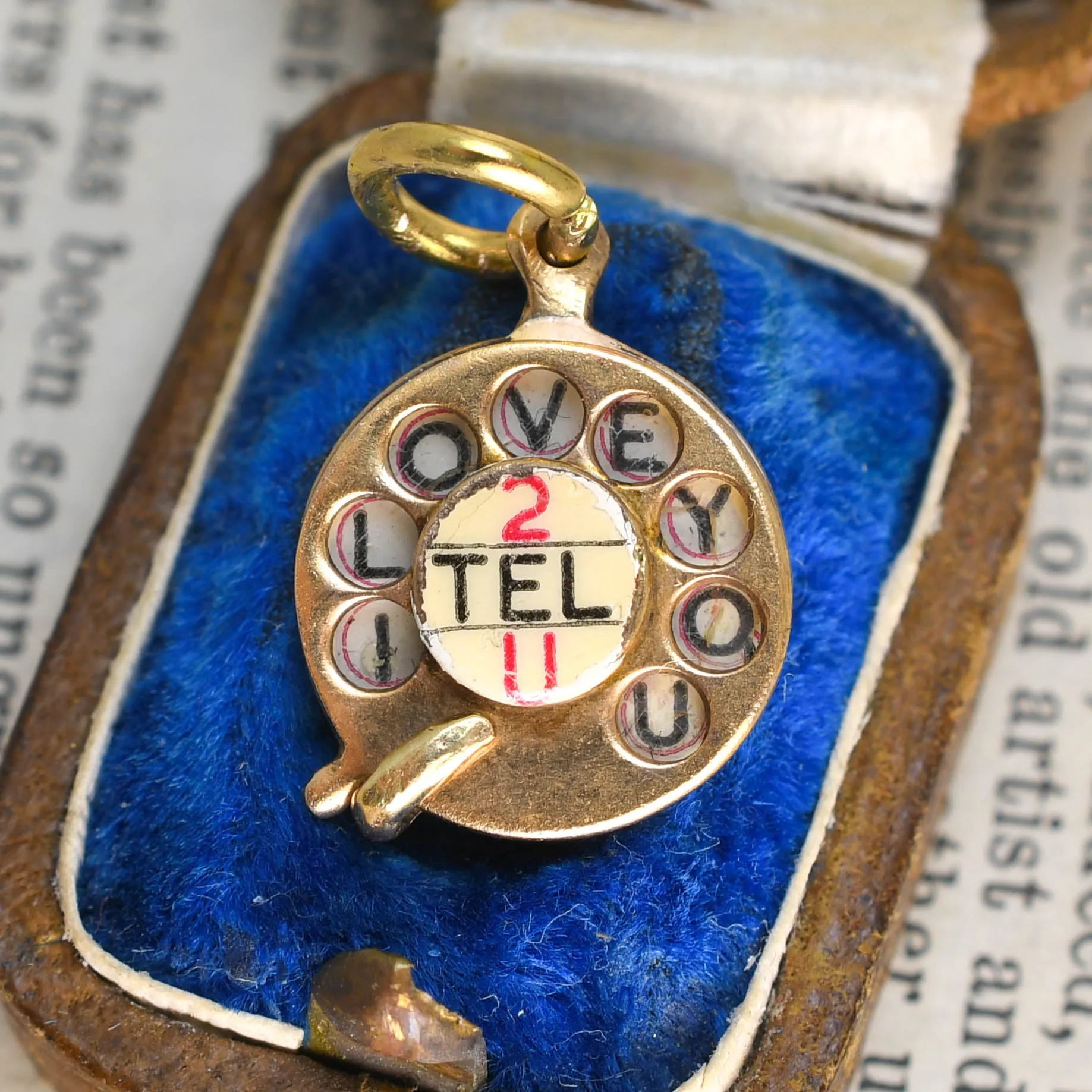 Vintage "I Love You" Telephone Charm