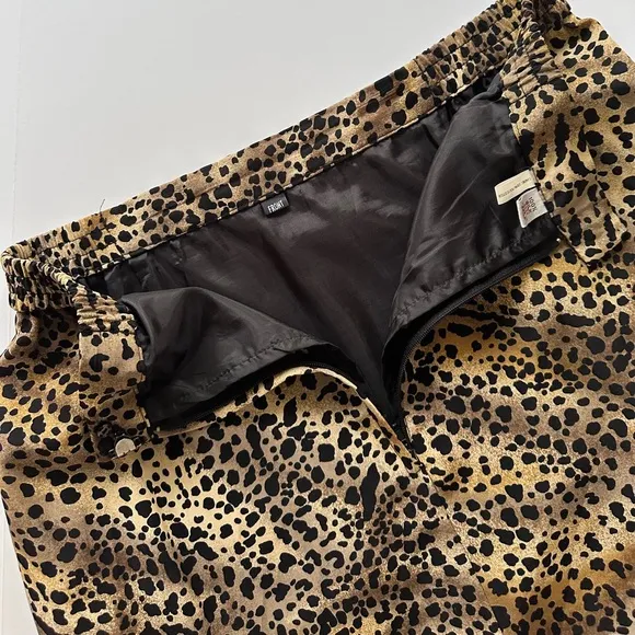 Vintage Silk Leopard Print Pencil Skirt 8P Fits Like S