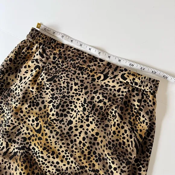 Vintage Silk Leopard Print Pencil Skirt 8P Fits Like S
