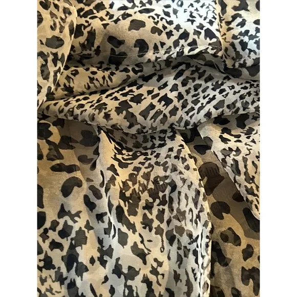 Vintage SK &amp; Company Maxi Skirt Women's Leopard Print Safari Boho Animal size 14