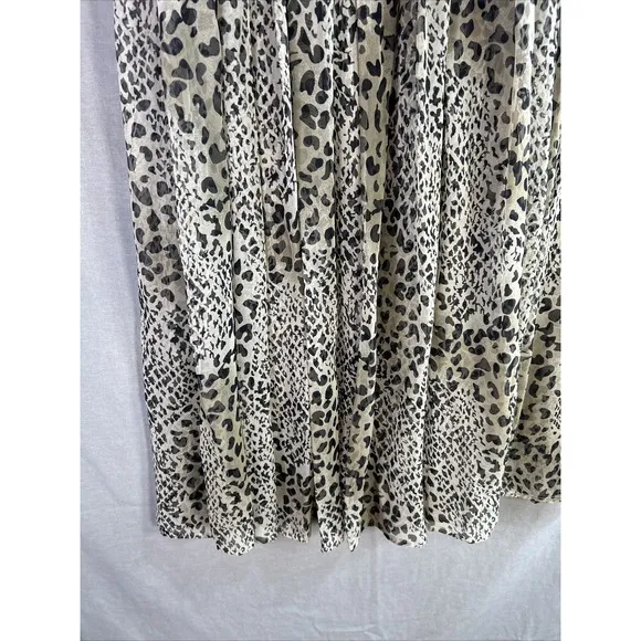 Vintage SK &amp; Company Maxi Skirt Women's Leopard Print Safari Boho Animal size 14