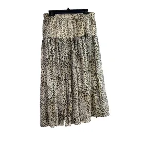 Vintage SK &amp; Company Maxi Skirt Women's Leopard Print Safari Boho Animal size 14