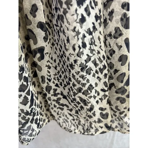 Vintage SK &amp; Company Maxi Skirt Women's Leopard Print Safari Boho Animal size 14