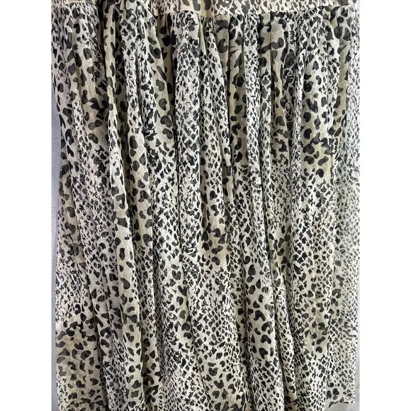 Vintage SK &amp; Company Maxi Skirt Women's Leopard Print Safari Boho Animal size 14
