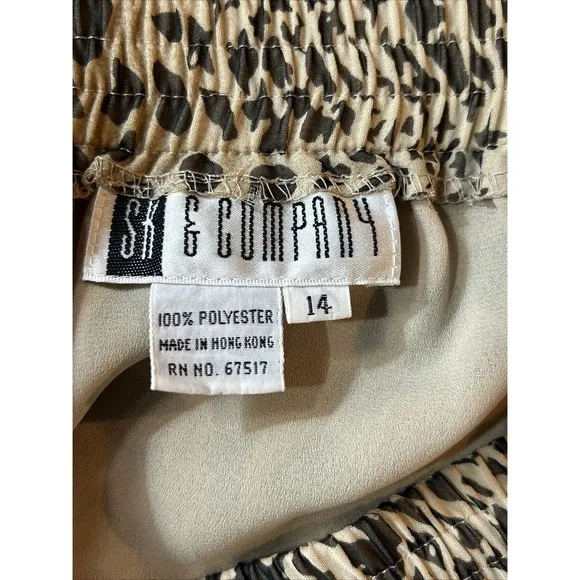 Vintage SK &amp; Company Maxi Skirt Women's Leopard Print Safari Boho Animal size 14