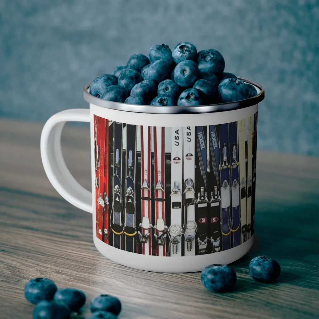 Vintage Skis - Enamel Camping Mug