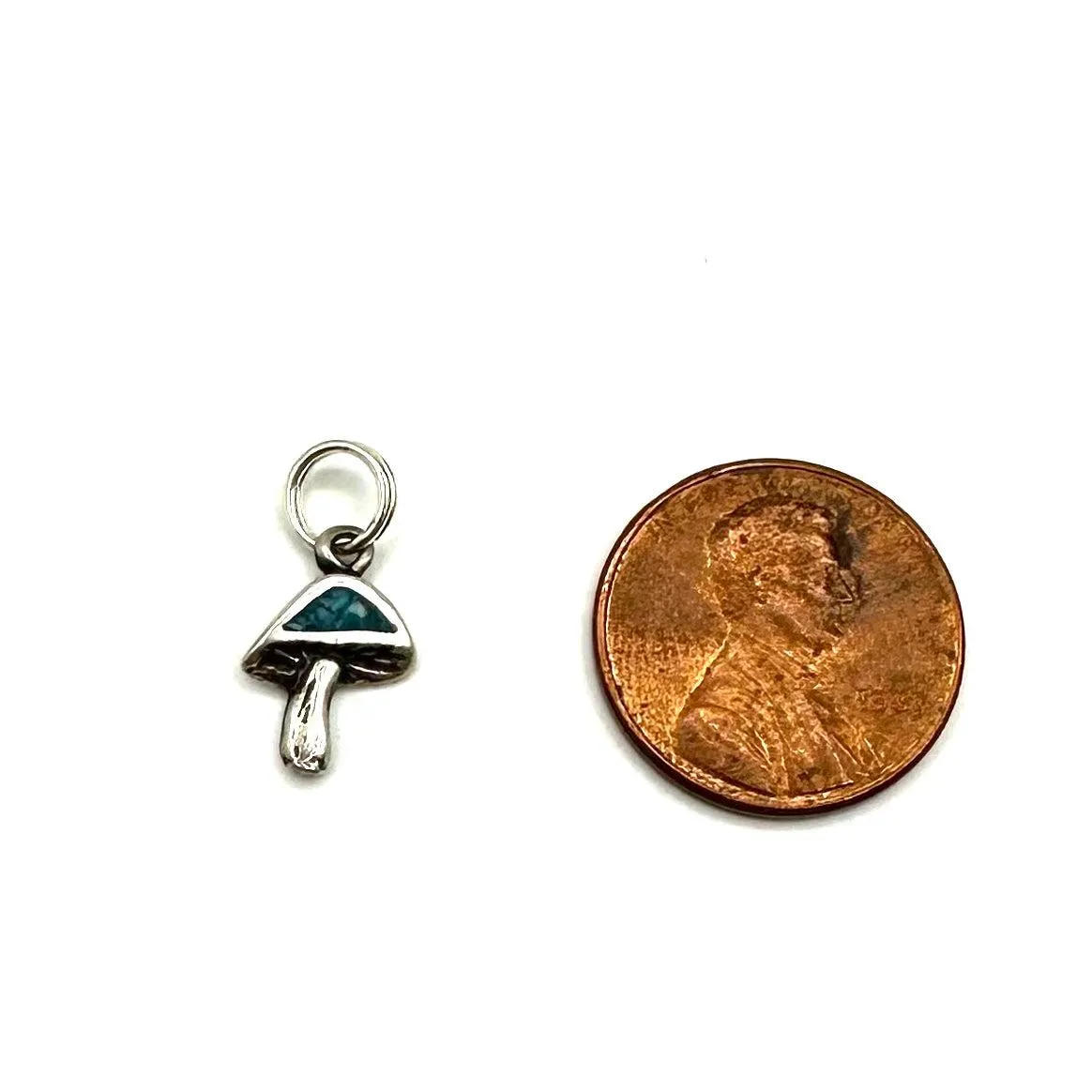 Vintage Sterling and Turquoise Mushroom