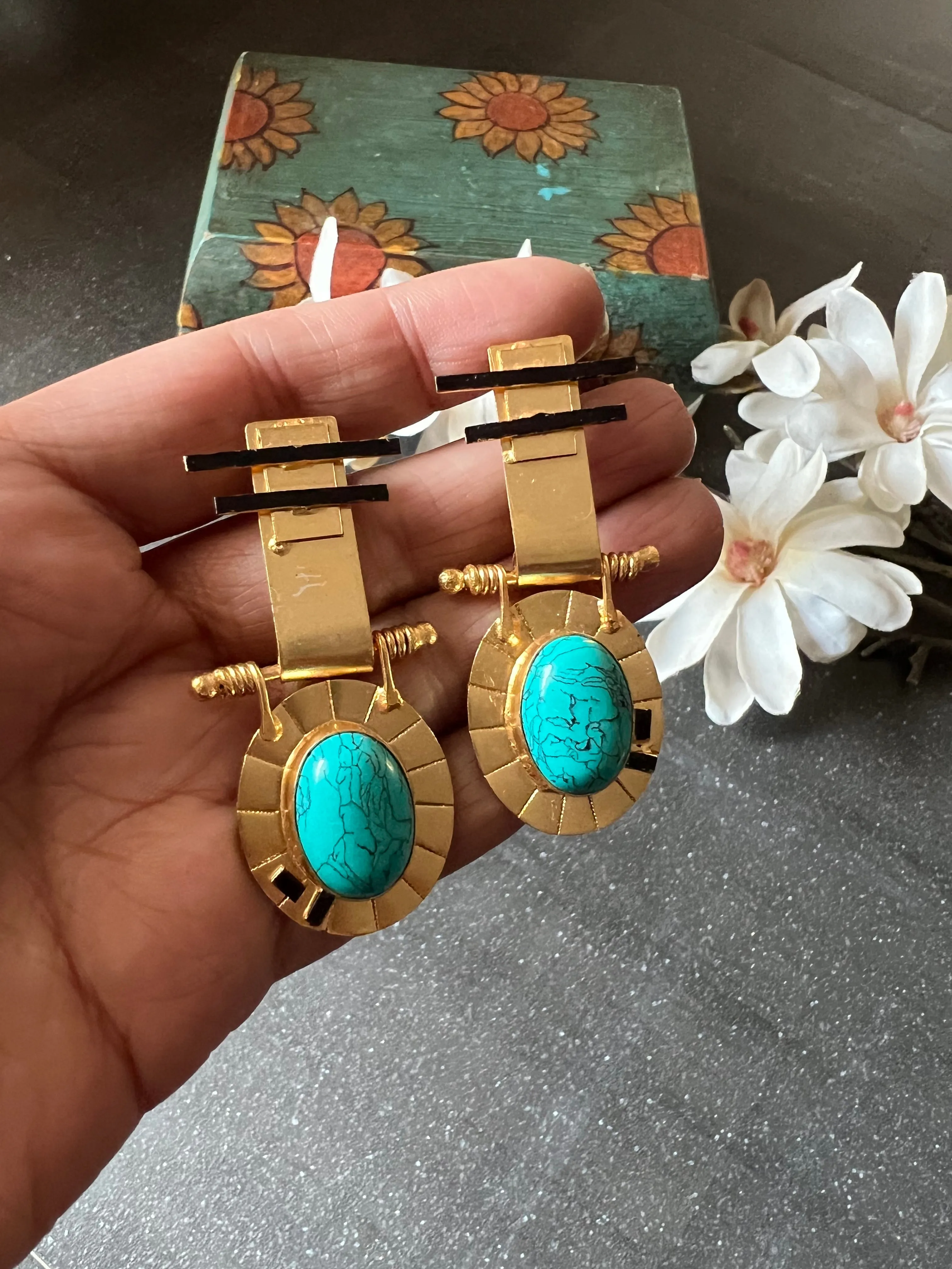 Vintage Stone Earrings