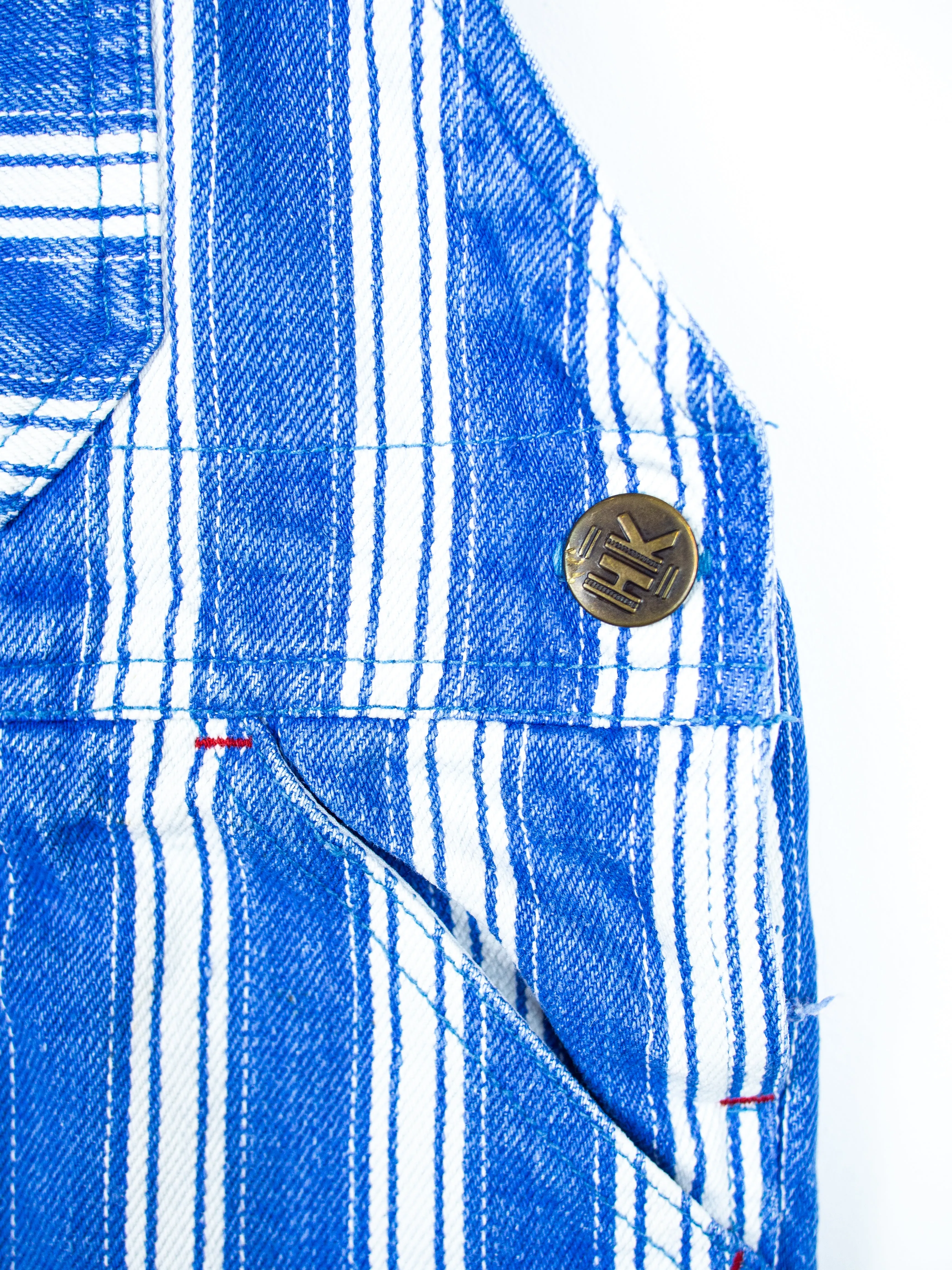 Vintage Stripe Dungaree Shorties - Age 2T - READ DESCRIPTION