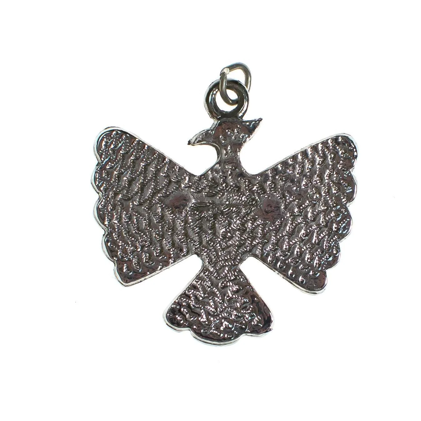 Vintage Winged Falcon Pendant with Turquoise, Red, and White Enamel