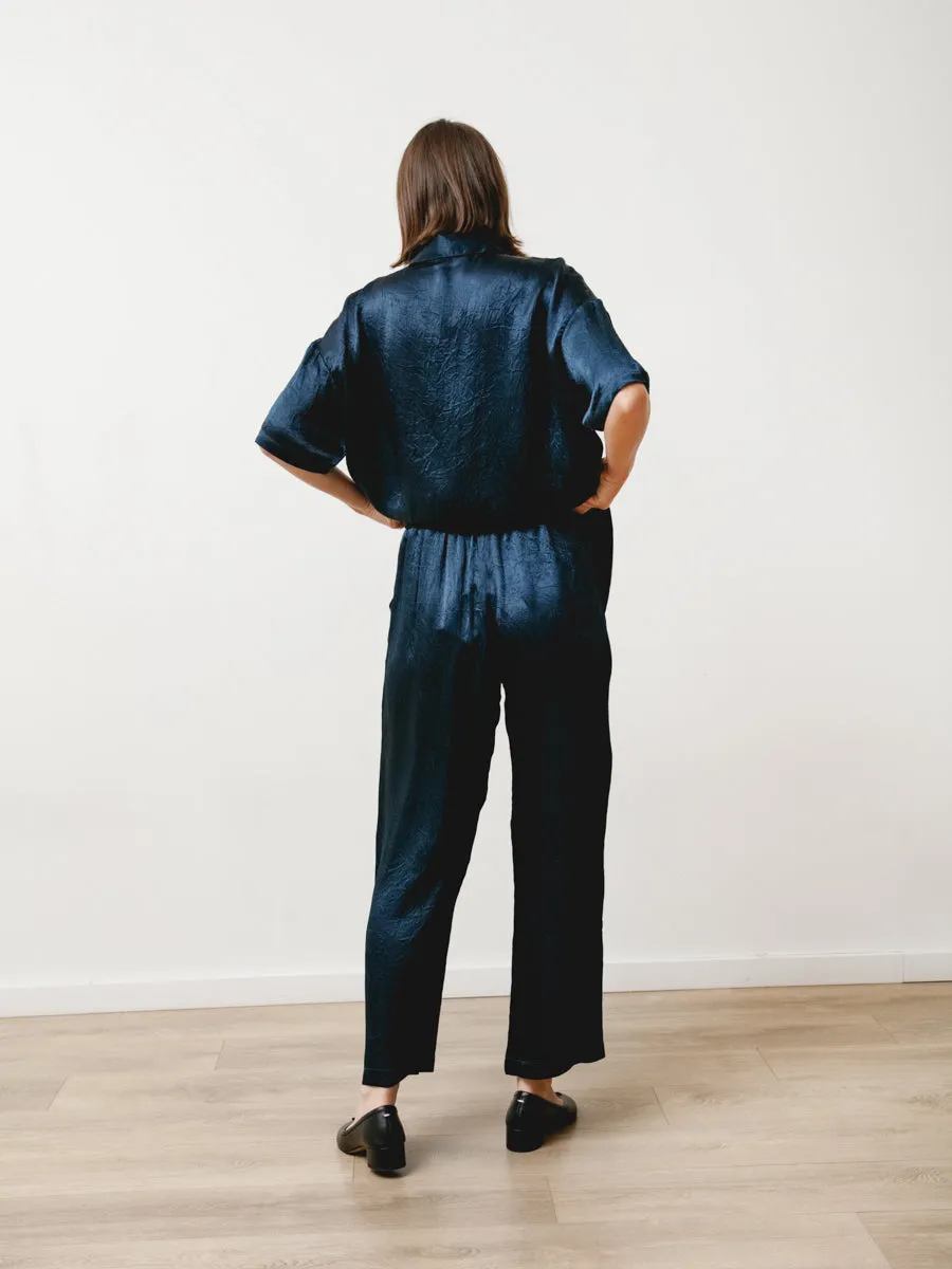 vista pant - crushed slinky navy