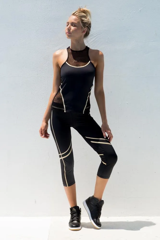 WARRIOR SPIRIT - Mesh Sides Capri Legging