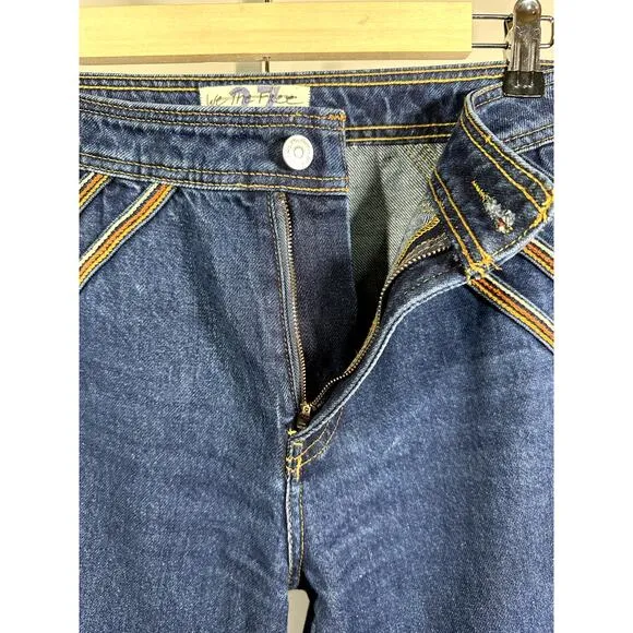 WE THE FREE/FREE PEOPLE Women's Over The Rainbow Flare Denim Jeans Blue Size 27