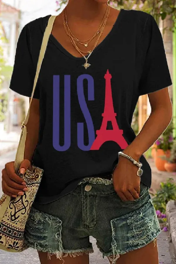 Women's 2024 Paris Olympics Printed Short Sleeve T-Shirt