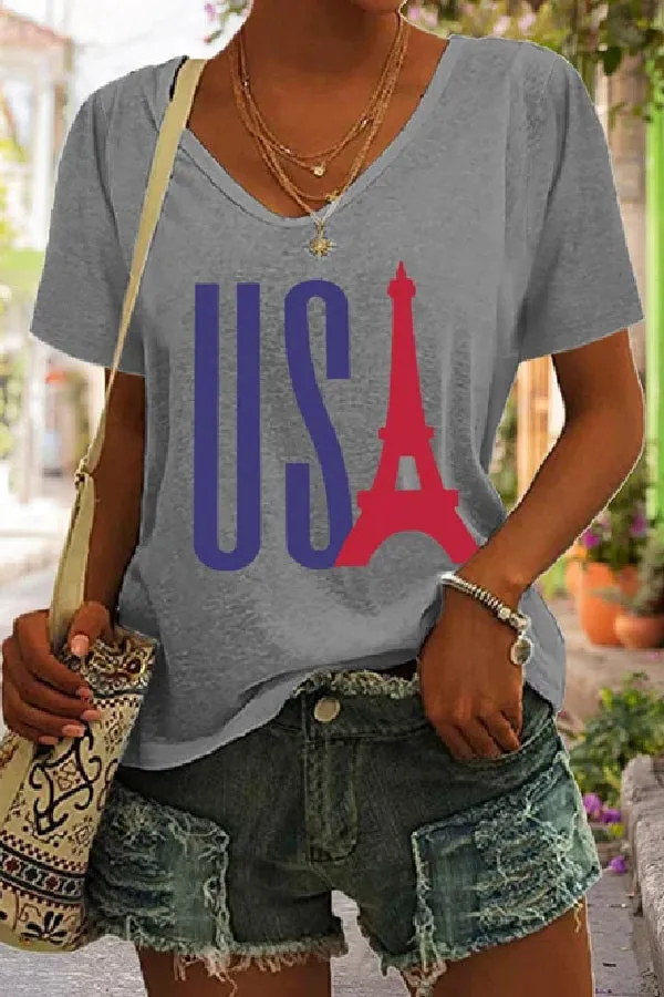 Women's 2024 Paris Olympics Printed Short Sleeve T-Shirt