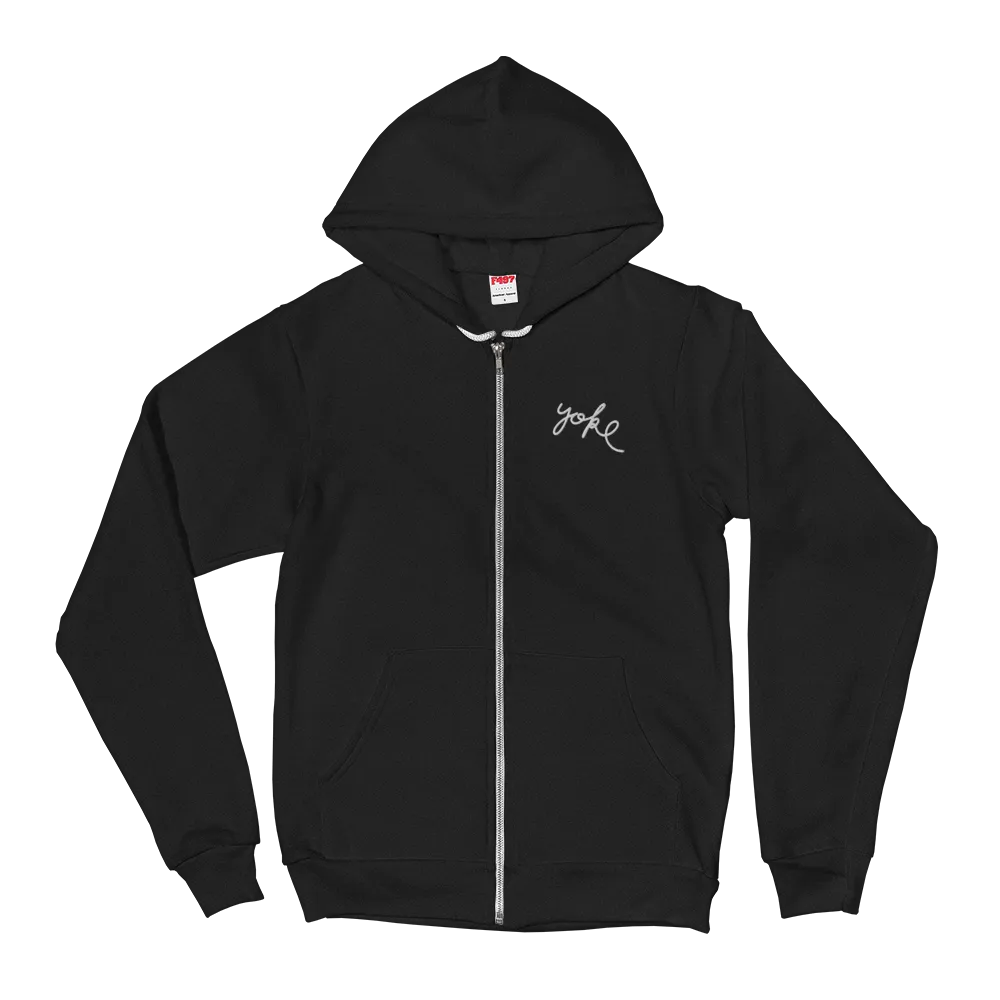 Yoke & Co. Script Zip Up Hoodie