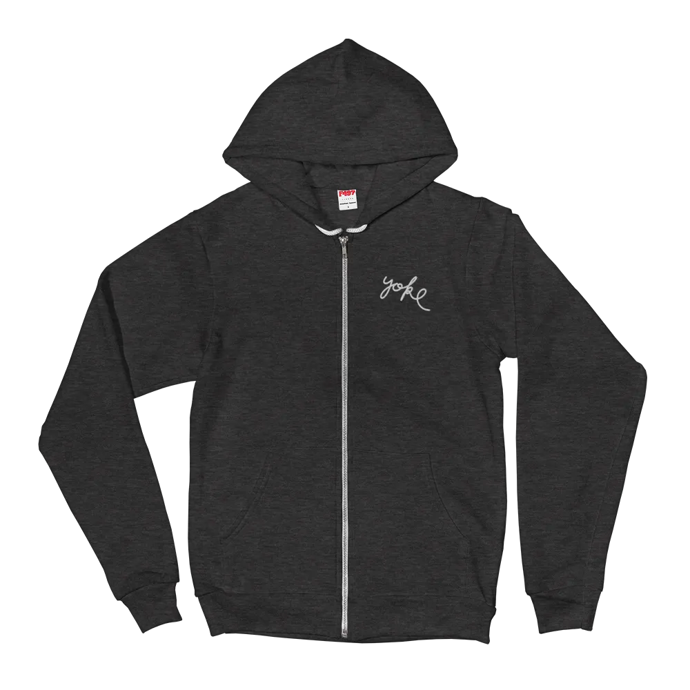 Yoke & Co. Script Zip Up Hoodie