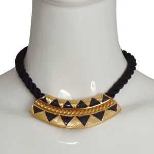 YVES SAINT LAURENT- 1980s Enamel & Cord Choker