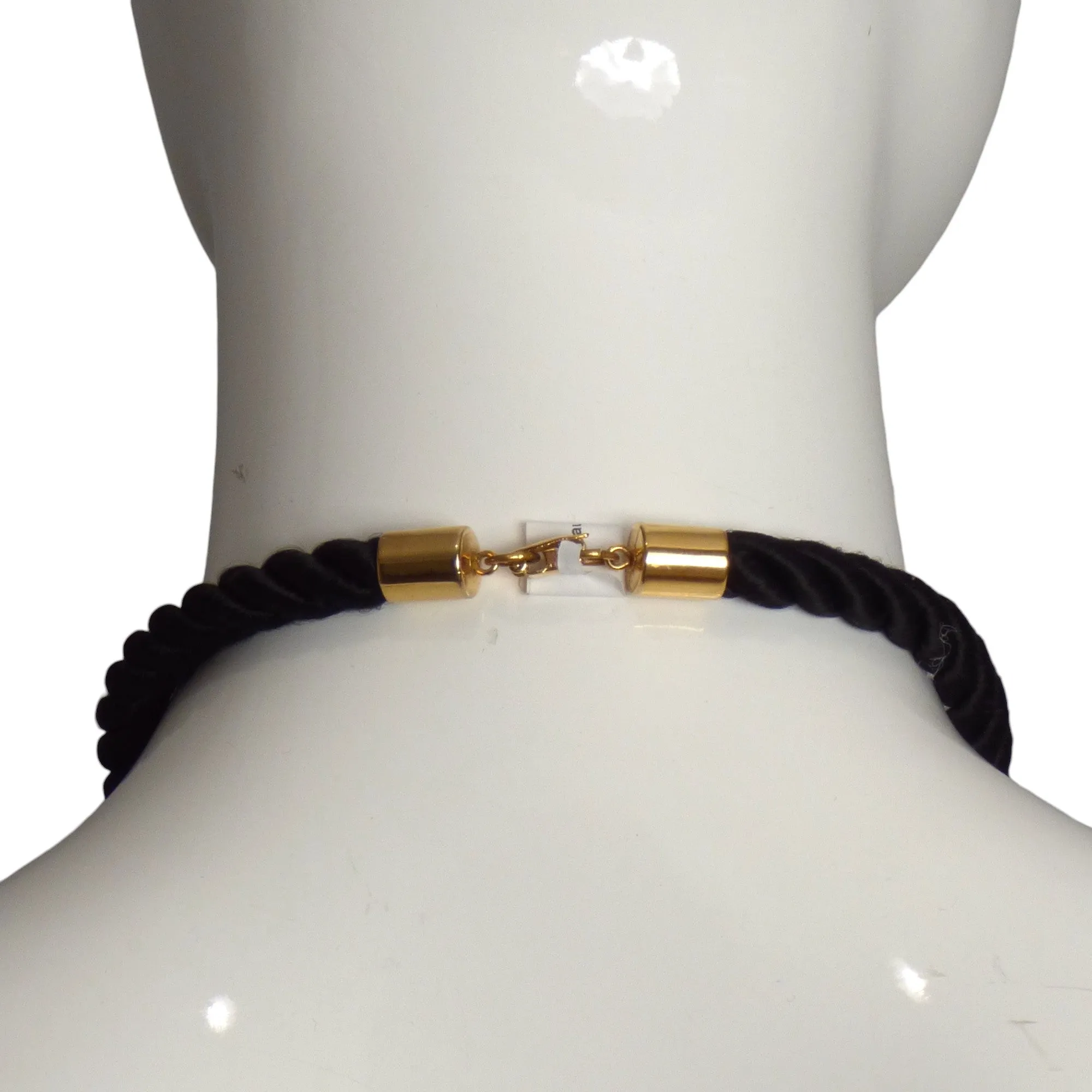 YVES SAINT LAURENT- 1980s Enamel & Cord Choker